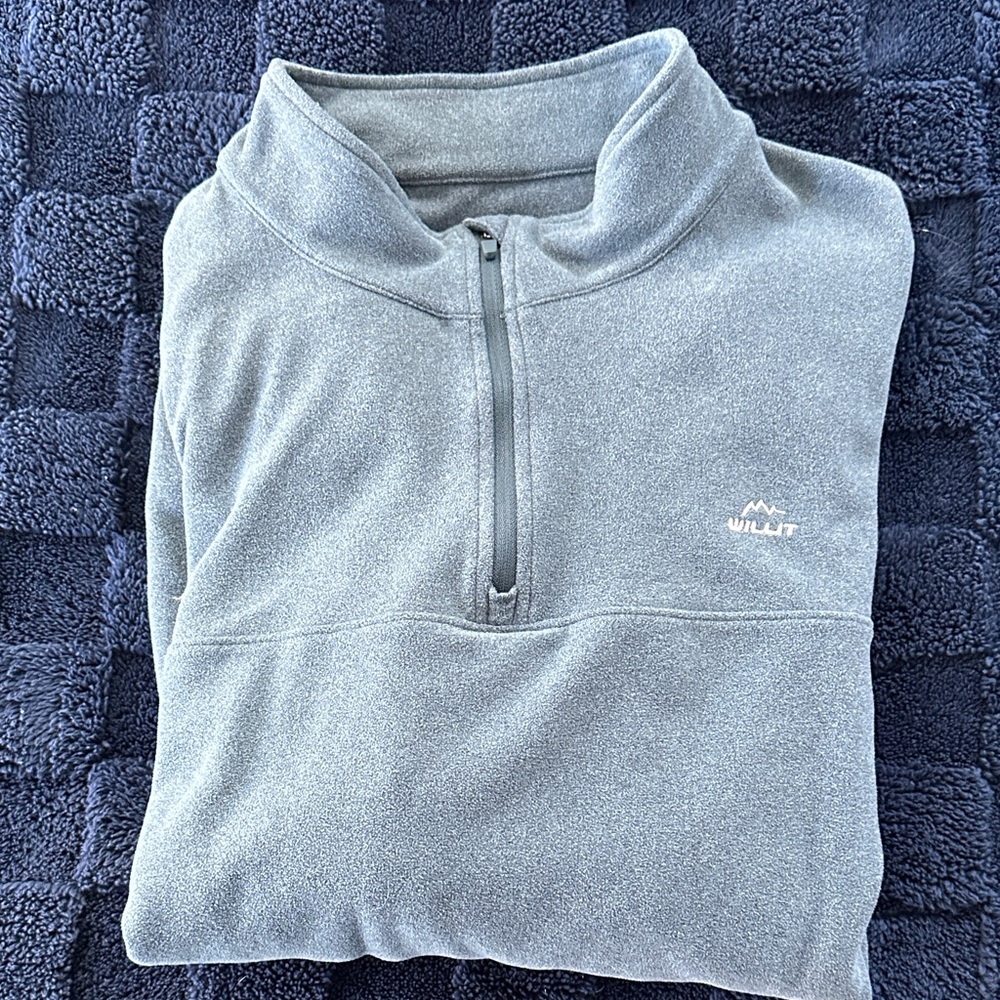 Men's Blue Quarter-Zip Sweater - Picture 6 of 7